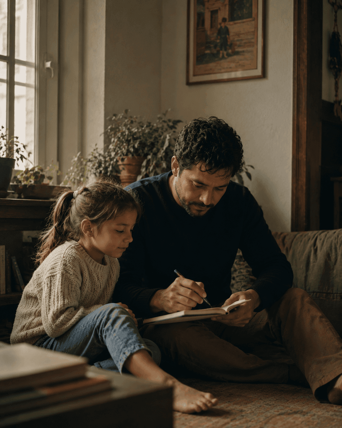 Familia coparental documentando su día a día con Bitácora